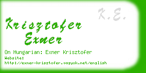 krisztofer exner business card